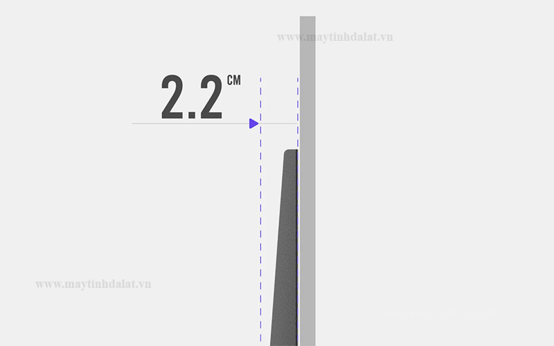 Thiết kế siêu mỏng 2.2 cm trên giá treo tivi HyperWork TVF01