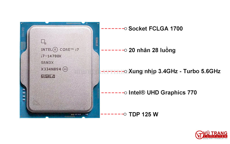 CPU I7 14700K BOX CHÍNH HÃNG ĐÀ LẠT