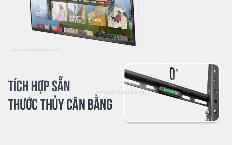 Tích hợp thước cân bằng trên giá treo tivi HyperWork TVF01