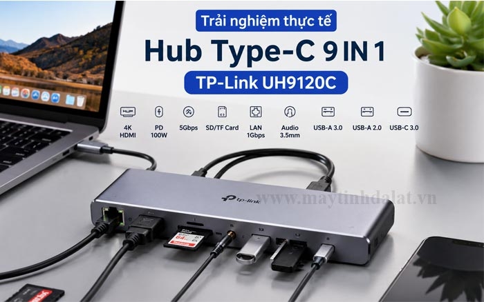 Trải nghiệm thực tế Hub Type-C 9 IN 1 TP-Link UH9120C: Hiệu năng có xứng tầm?