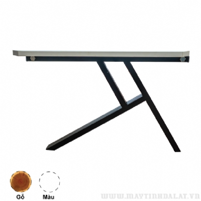 BÀN BỆT KIM LOẠI CHÂN CHỮ K MÀU ĐEN MẶT VÁN MDF TRẮNG 1M2