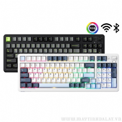 BÀN PHÍM CƠ KHÔNG DÂY MACHENIKE KG98 TRI-MODE RGB PURPLE-GOLD SWITCH