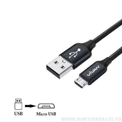 CÁP SẠC NHANH MICRO USB VIVAN 1M