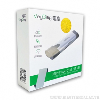 ĐẦU ĐỌC THẺ NHỚ USB/TYPE-C 2 TRONG 1 VEGGIEG VC305