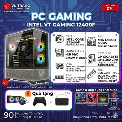 INTEL VT GAMING 12400F | QUÀ TẶNG 3,5 TRIỆU