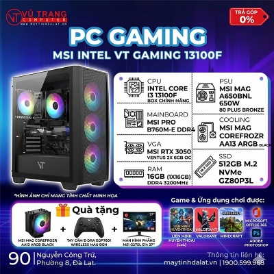 MSI INTEL VT GAMING 13100F | TẶNG LCD MSI 27