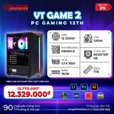 PC VT GAMING 2  I3-12100F | 16GB RAM | GTX 1650 |1TB NVME