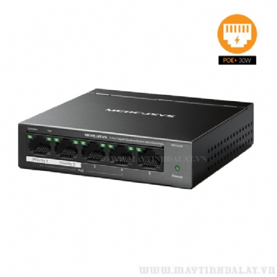 SWITCH POE MERCUSYS MS105GP 5 CỔNG GIGABIT VỚI 4 CỔNG POE+ VỎ SẮT