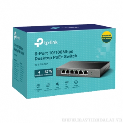 SWITCH POE TP-LINK 6 CỔNG 10/100 MBPS TL-SF1006P VỎ SẮT