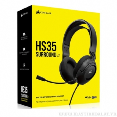 TAI NGHE GAMING CÓ DÂY CORSAIR HS35 SURROUND V2 CARBON