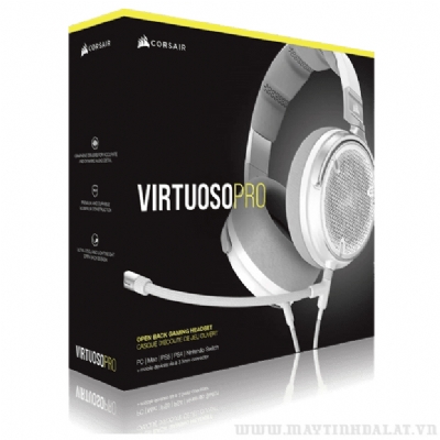 TAI NGHE GAMING CÓ DÂY CORSAIR VIRTUOSO PRO WHITE ĐẦU 3.5MM