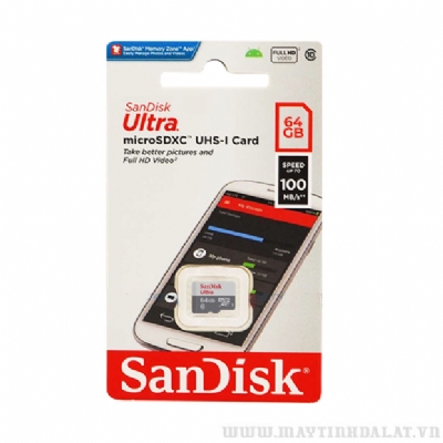 THẺ NHỚ MICROSDXC SANDISK ULTRA 64GB 100MB/S