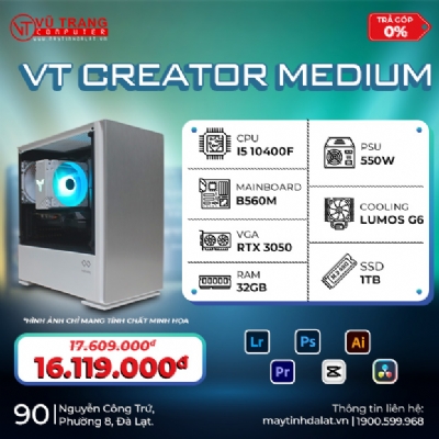 VT CREATOR MEDIUM | I5 10400F | 32GB RAM | RTX3050 | 1TB NVME