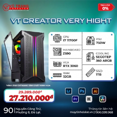 VT CREATOR VERY HIGH | I7 11700F | 32GB RAM RGB | RTX 3060 | 1TB NVME