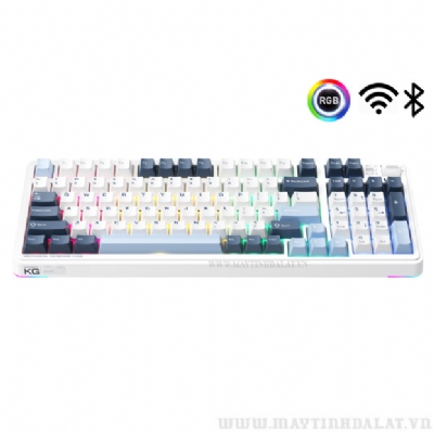 BÀN PHÍM CƠ KHÔNG DÂY MACHENIKE KG98 TRI-MODE RGB PURPLE-GOLD SWITCH